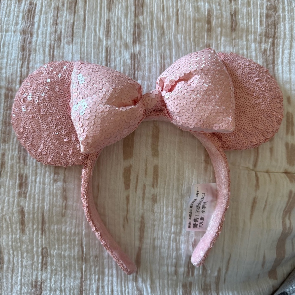 Disney Pink Sequin Minnie Mouse Ears Headband